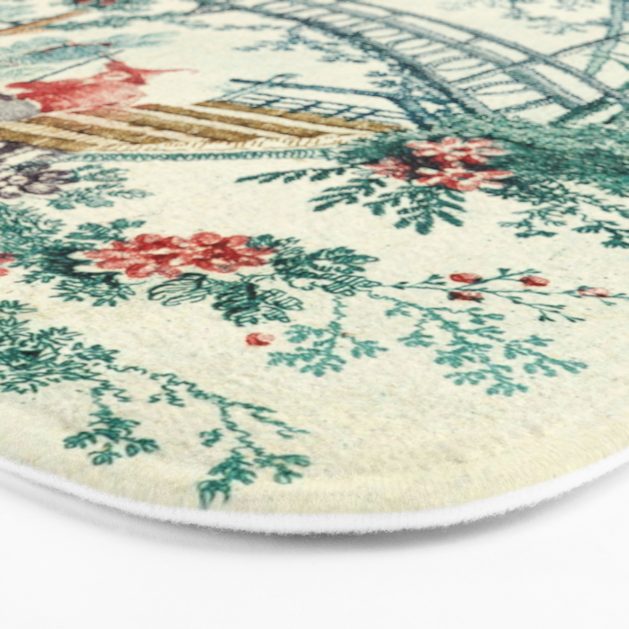 Enchanted Waterfall Garden 19th Century Chinoiserie Bath Mat Gallery Image 3