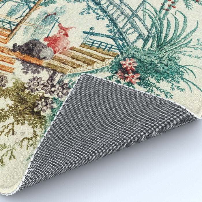 Enchanted Waterfall Garden 19th Century Chinoiserie Rug Gallery Image 4