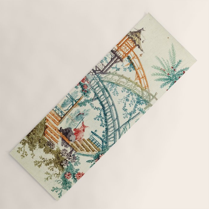 Enchanted Waterfall Garden 19th Century Chinoiserie Yoga Mat Gallery Image 1