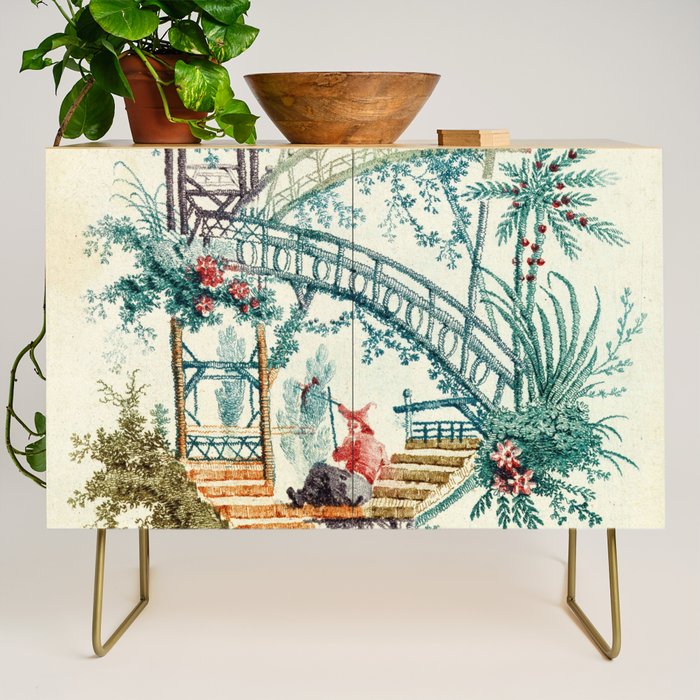 Enchanted Waterfall Garden 19th Century Chinoiserie Credenza Gallery Image 1