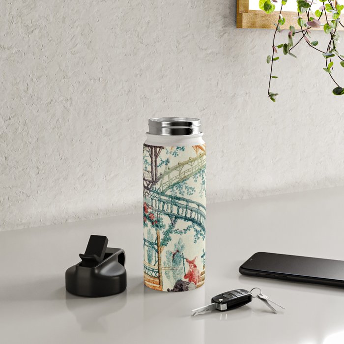 Enchanted Waterfall Garden 19th Century Chinoiserie Water Bottle Gallery Image 4