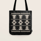 Southwestern Pattern 129 Black and Linen Tote Bag Gallery Image 1