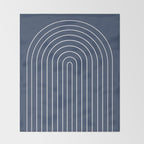 Minimal Arch XIV Navy Blue Modern Geometric Lines Throw Blanket Gallery Image 2
