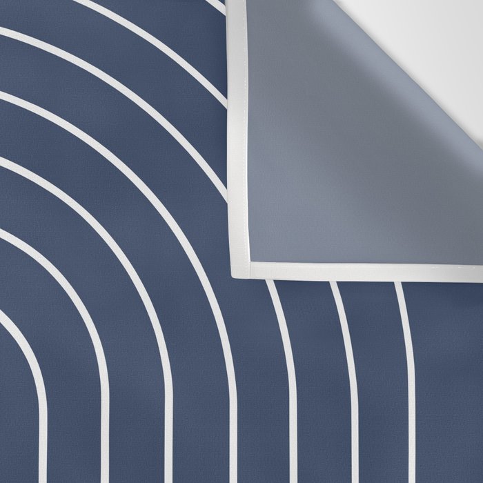 Minimal Arch XIV Navy Blue Modern Geometric Lines Wall Tapestry Gallery Image 3