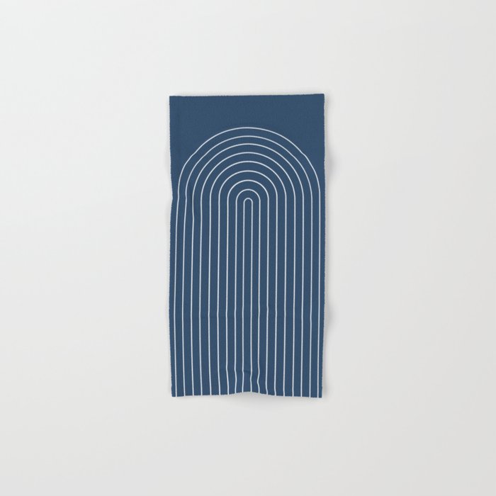 Minimal Arch XIV Navy Blue Modern Geometric Lines Bath Towel Gallery Image 1