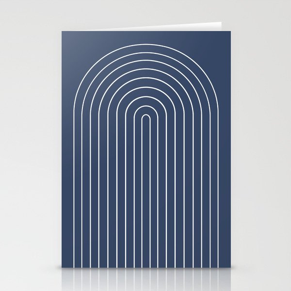 Minimal Arch XIV Navy Blue Modern Geometric Lines Stationery Card Gallery Image 2