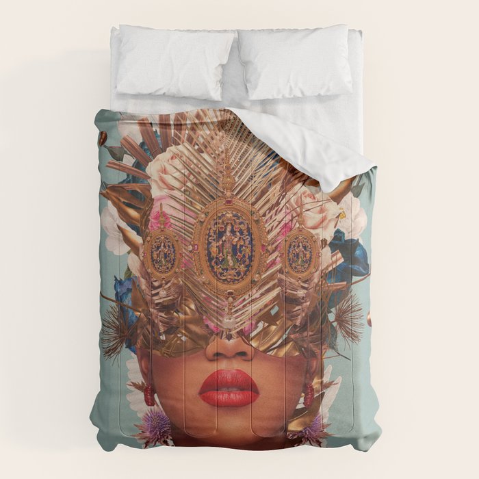Blossom in a golden asymmetry Comforter Gallery Image 6
