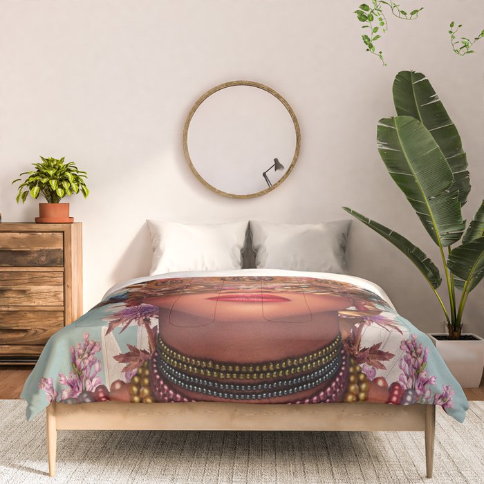 Blossom in a golden asymmetry Comforter Gallery Image 3