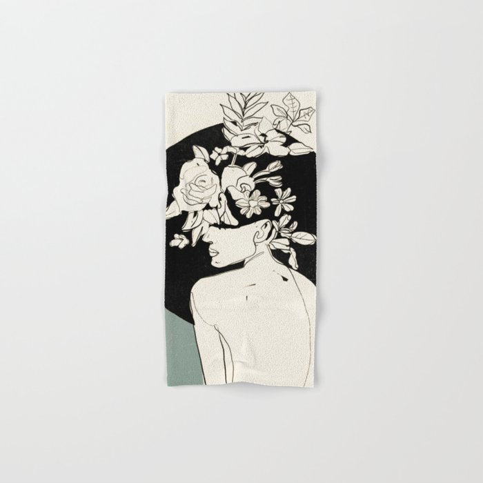 Bloom 8 Line Drawing Bath Towel Gallery Image 1