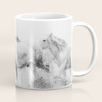 Wild Horses - Black and White Photography Coffee Mug Gallery Image 1