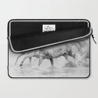 Wild Horses - Black and White Photography Laptop Sleeve Gallery Image 2