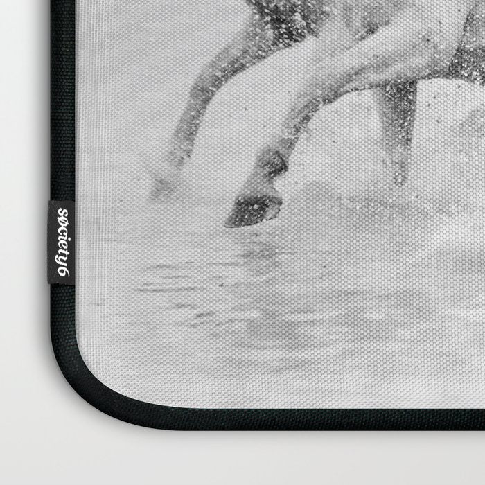 Wild Horses - Black and White Photography Laptop Sleeve Gallery Image 3