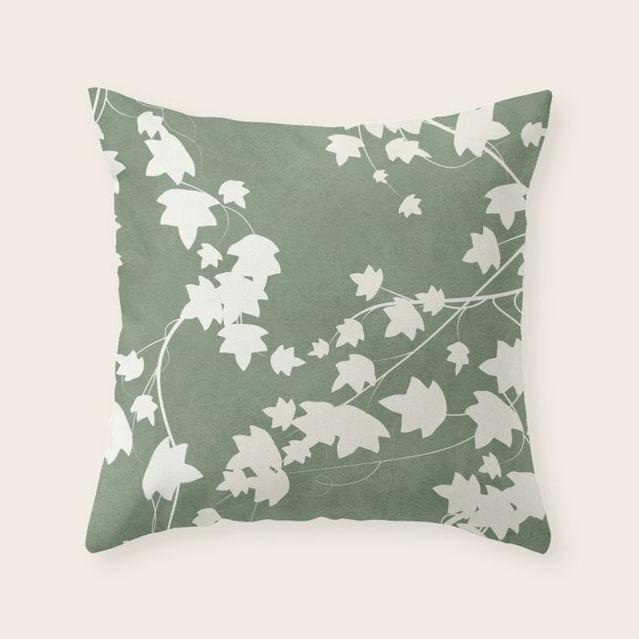 Minimal Abstract Leaves 12 Throw Pillow Gallery Image 1