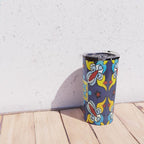Abstract blue cruz mexican modern talavera tile wall Travel Mug Gallery Image 4