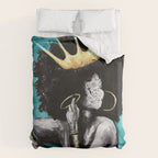 Naturally Queen VI  TEAL Duvet Cover Gallery Image 6