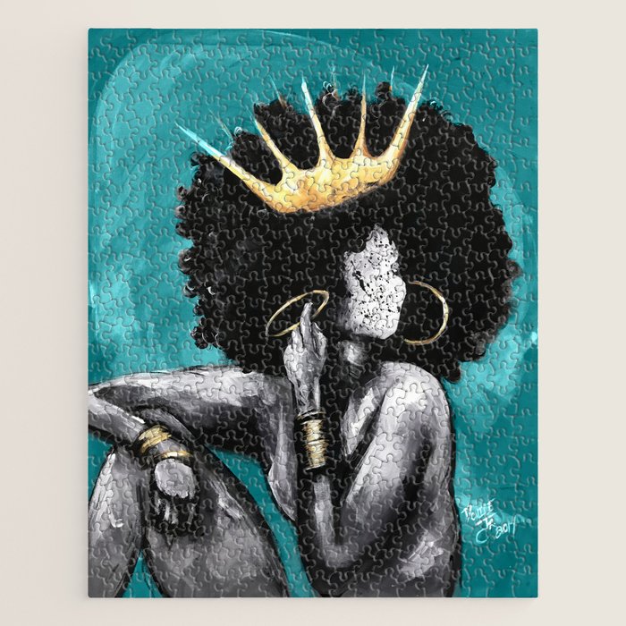 Naturally Queen VI  TEAL Jigsaw Puzzle Gallery Image 1