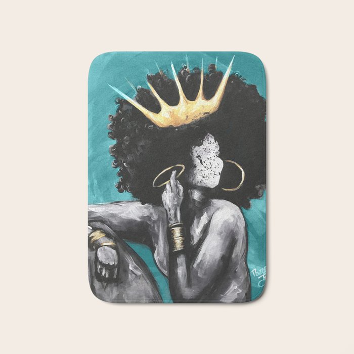 Naturally Queen VI  TEAL Bath Mat Gallery Image 1