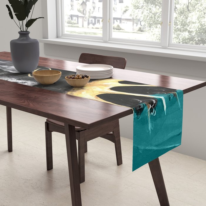 Naturally Queen VI  TEAL Table Runner Gallery Image 2