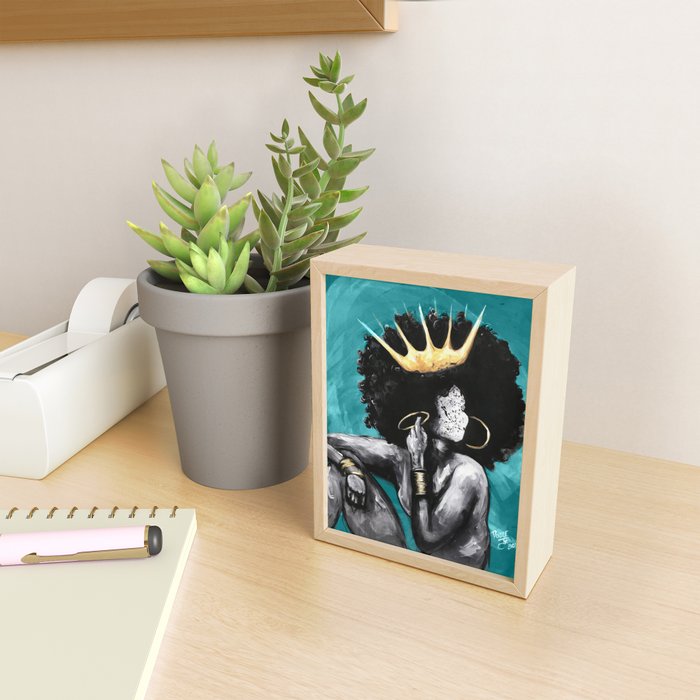 Naturally Queen VI  TEAL Mini Art Print Gallery Image 2