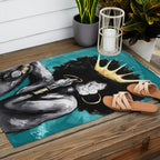 Naturally Queen VI  TEAL Outdoor Rug Gallery Image 2