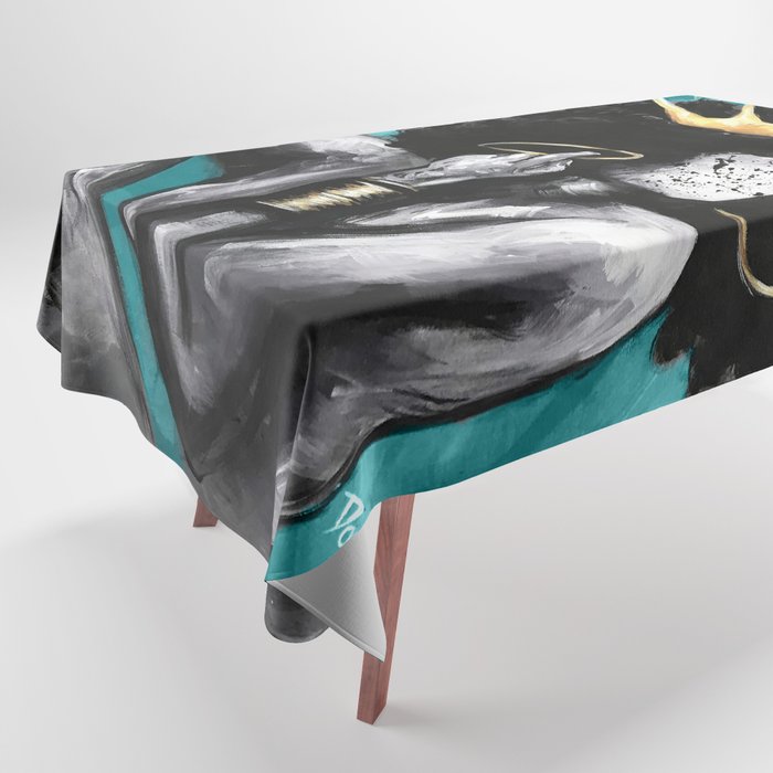 Naturally Queen VI  TEAL Tablecloth Gallery Image 1