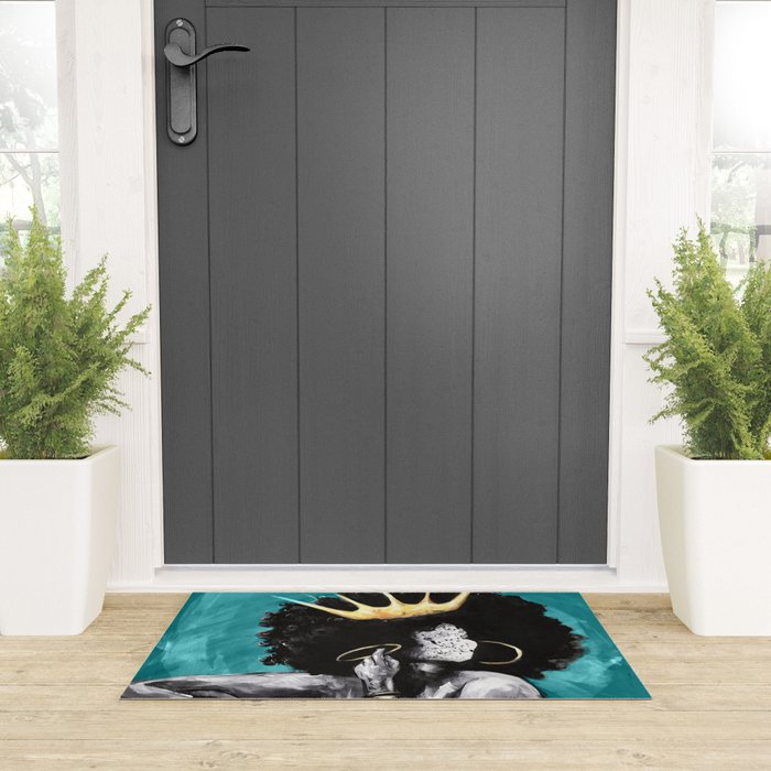 Naturally Queen VI  TEAL Welcome Mat Gallery Image 3