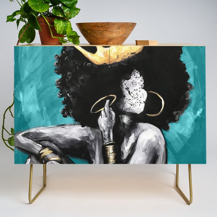 Naturally Queen VI  TEAL Credenza Gallery Image 1