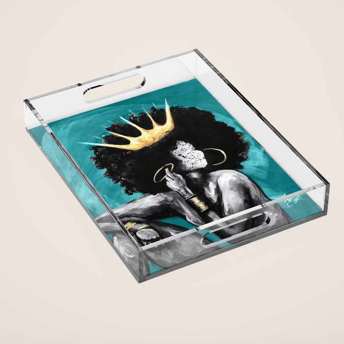 Naturally Queen VI  TEAL Acrylic Tray Gallery Image 1