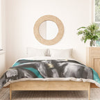 Naturally Queen VI  TEAL Duvet Cover Gallery Image 3