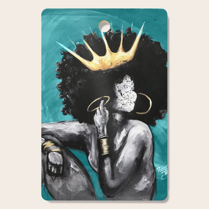 Naturally Queen VI  TEAL Cutting Board Gallery Image 1