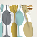 Retro Circles Mid Century Modern Background Window Curtain Gallery Image 2