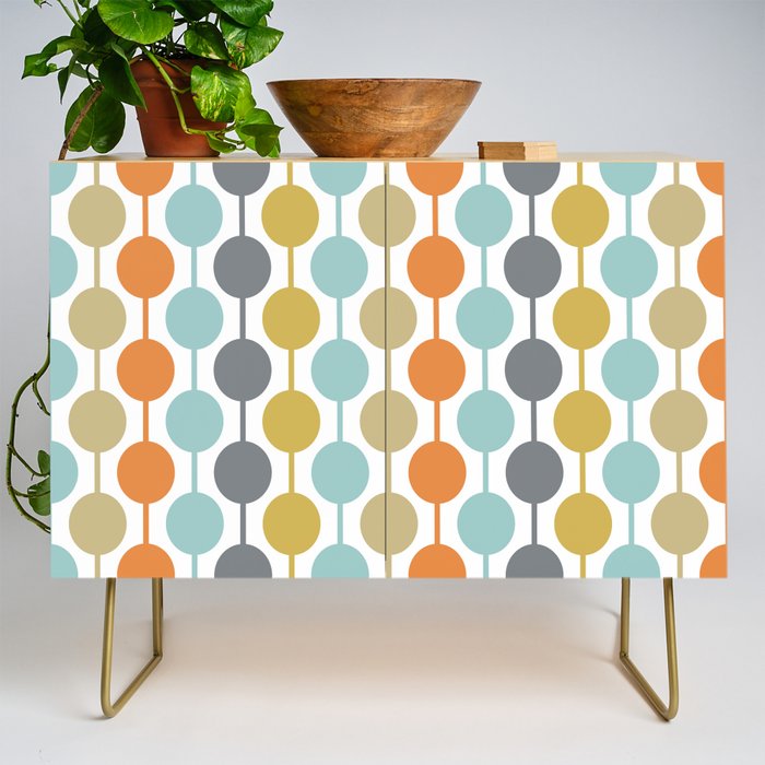 Retro Circles Mid Century Modern Background Credenza Gallery Image 1
