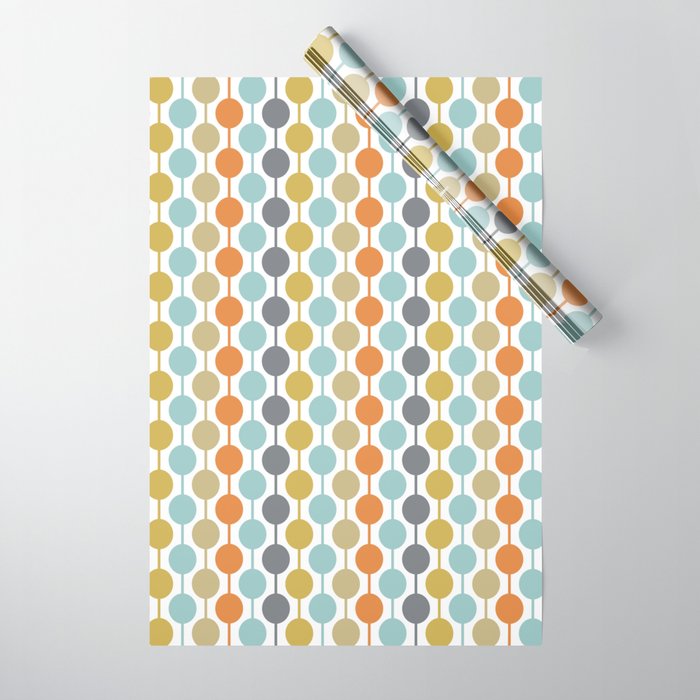 Retro Circles Mid Century Modern Background Wrapping Paper