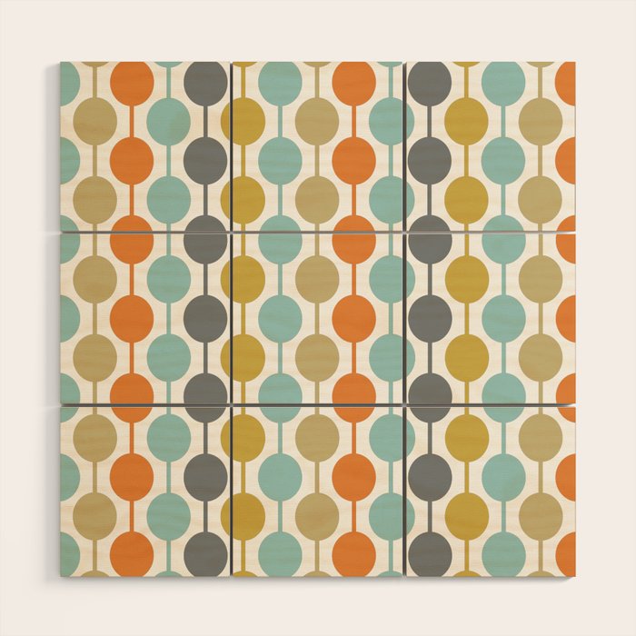Retro Circles Mid Century Modern Background Wood Wall Art Gallery Image 1