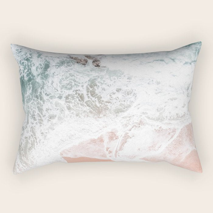 Aerial Beach Print - Sands of Coral Haze - Ocean Sea photography by Ingrid Beddoes Rectangular Pillow Gallery Image 2