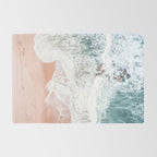 Aerial Beach Print - Sands of Coral Haze - Ocean Sea photography by Ingrid Beddoes Rug Gallery Image 2