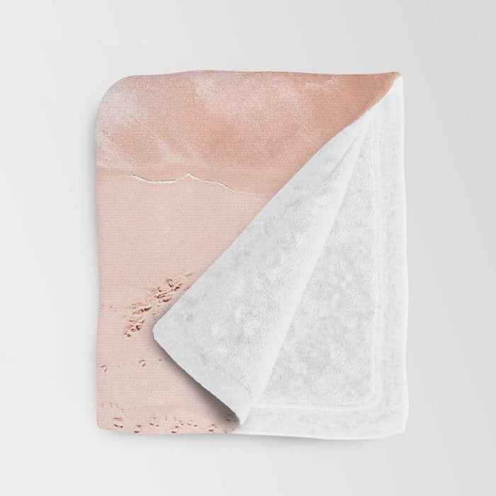 Aerial Beach Print - Sands of Coral Haze - Ocean Sea photography by Ingrid Beddoes Throw Blanket Gallery Image 3