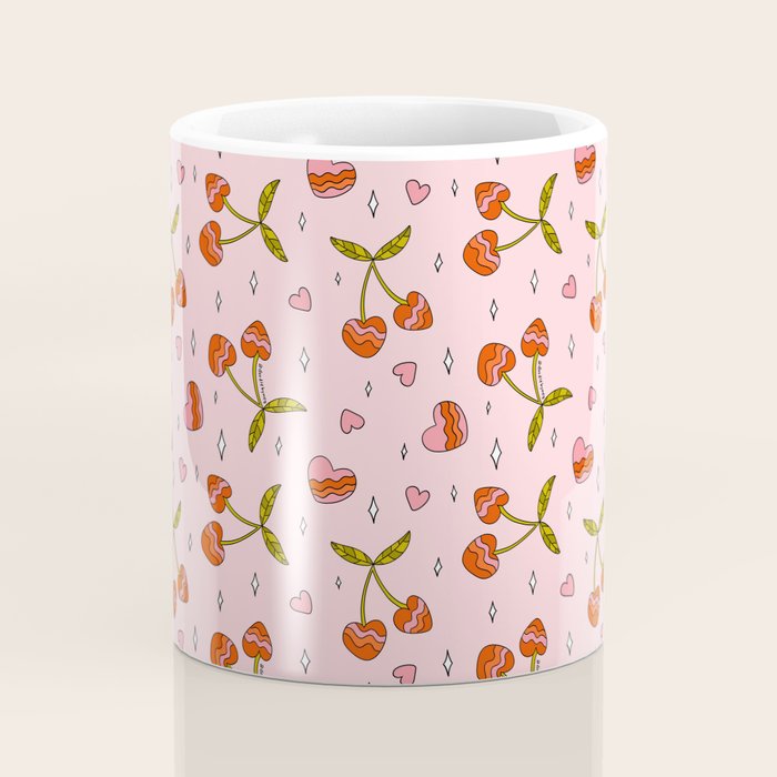 Vintage Cherry Print Coffee Mug Gallery Image 4