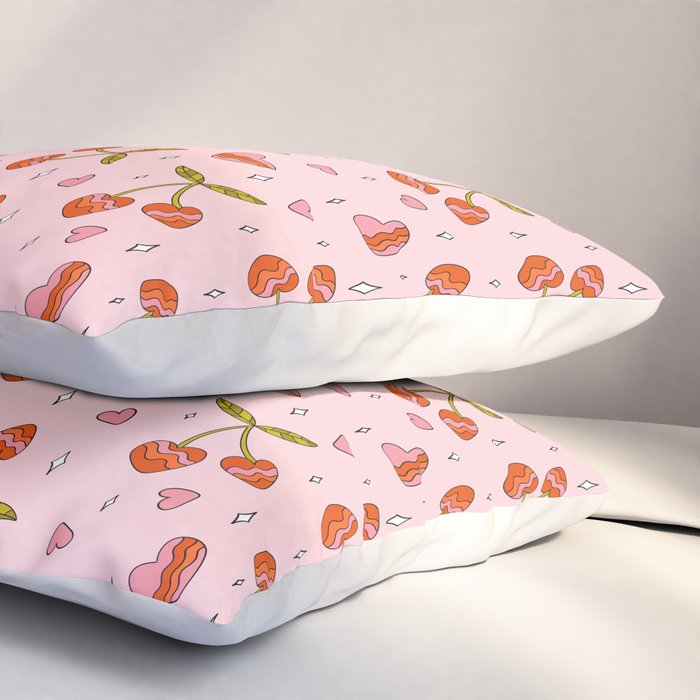 Vintage Cherry Print Pillow Sham Gallery Image 3