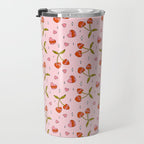 Vintage Cherry Print Travel Mug Gallery Image 3