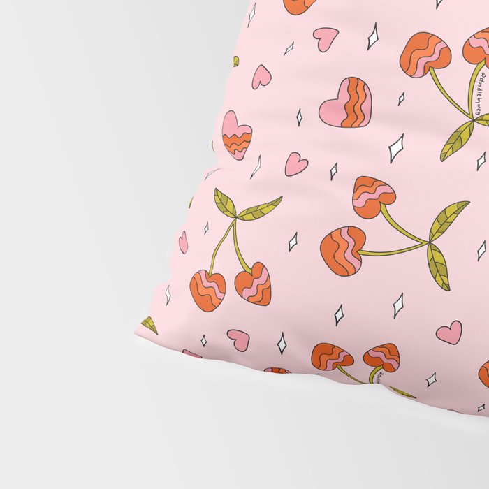 Vintage Cherry Print Pillow Sham Gallery Image 4
