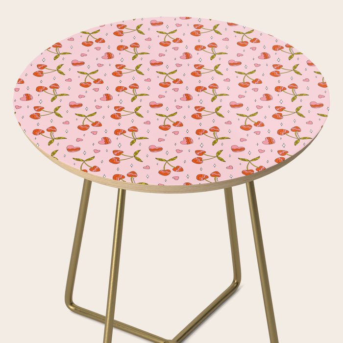 Vintage Cherry Print Side Table Gallery Image 2