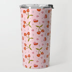 Vintage Cherry Print Travel Mug Gallery Image 2