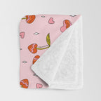 Vintage Cherry Print Throw Blanket Gallery Image 3