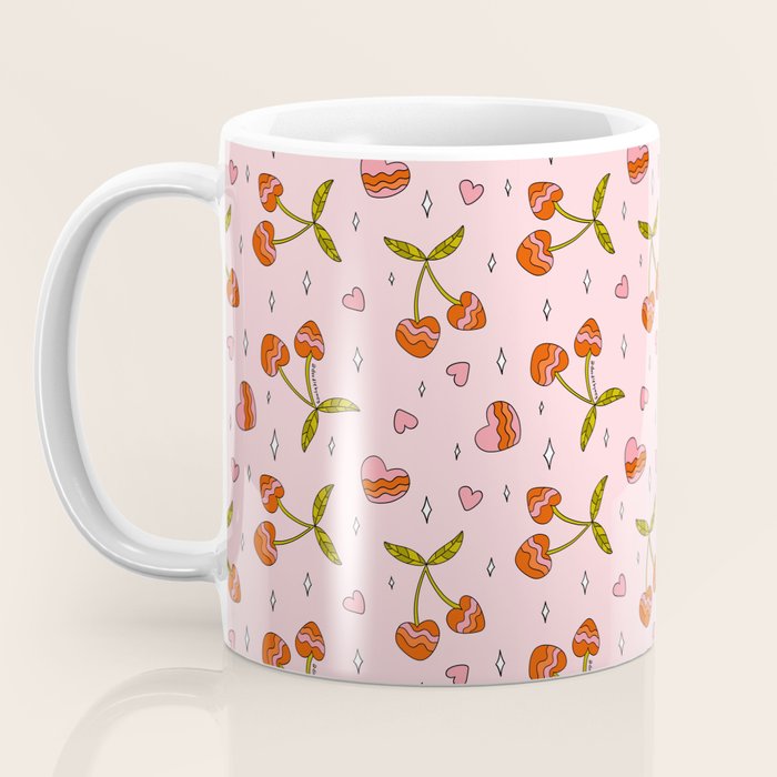 Vintage Cherry Print Coffee Mug Gallery Image 3