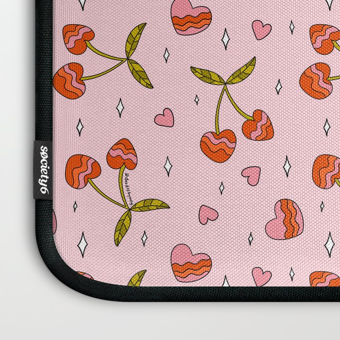 Vintage Cherry Print Laptop Sleeve Gallery Image 3