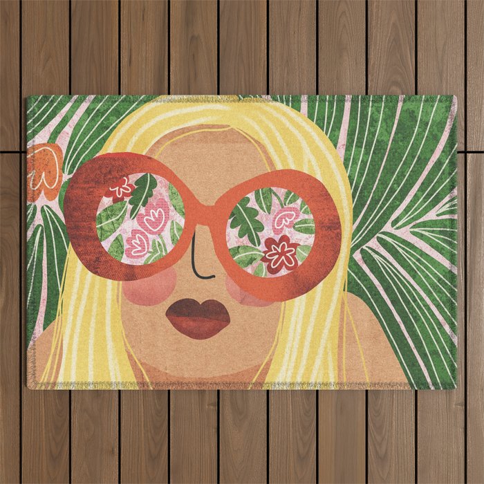 Floral Glasses Outdoor Rug Gallery Image 1