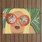 Floral Glasses Outdoor Rug Gallery Image 1