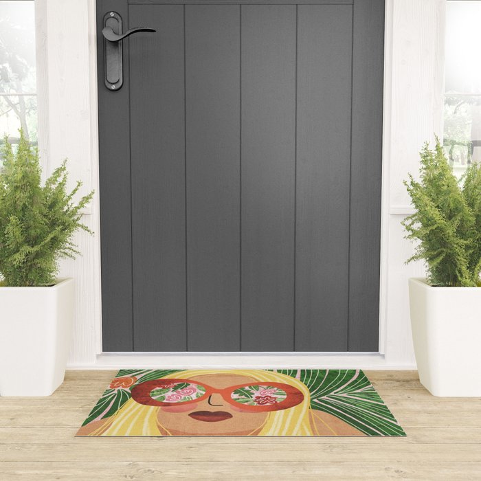 Floral Glasses Welcome Mat Gallery Image 3