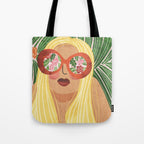 Floral Glasses Tote Bag Gallery Image 1